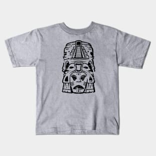 Aztec mask face #6 Kids T-Shirt